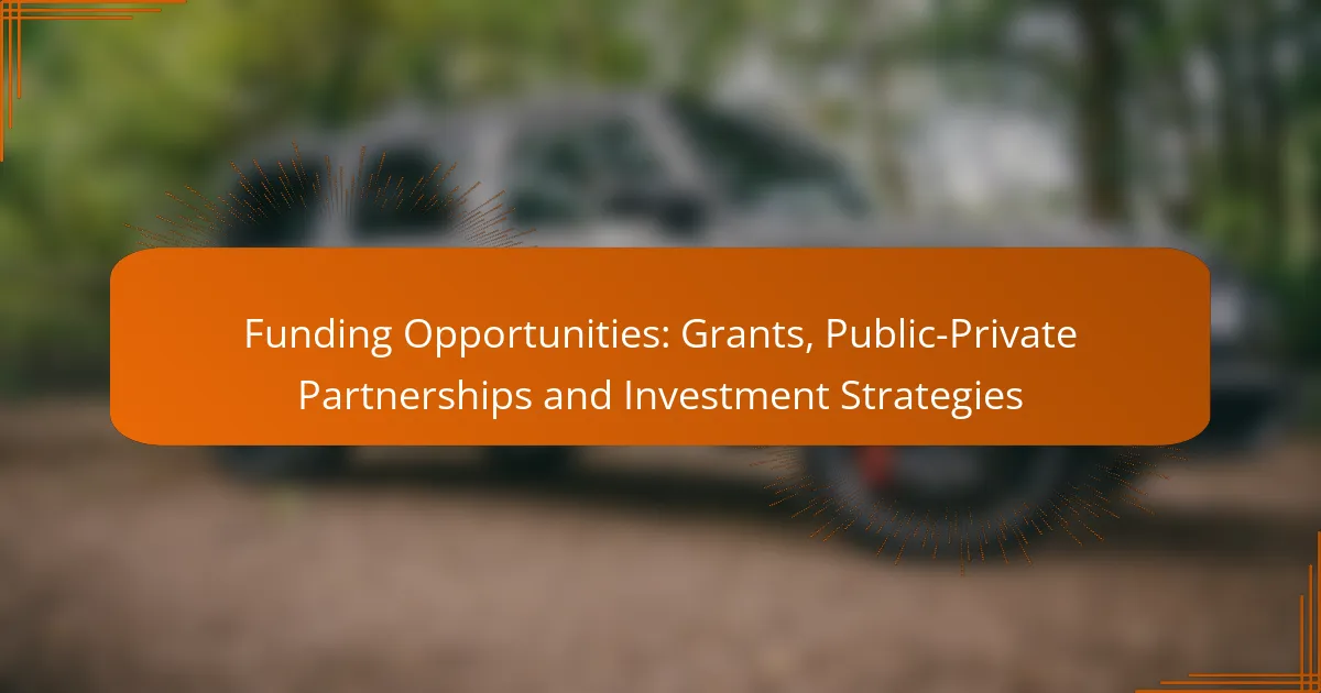 Funding Opportunities: Grants, Public-Private Partnerships and Investment Strategies