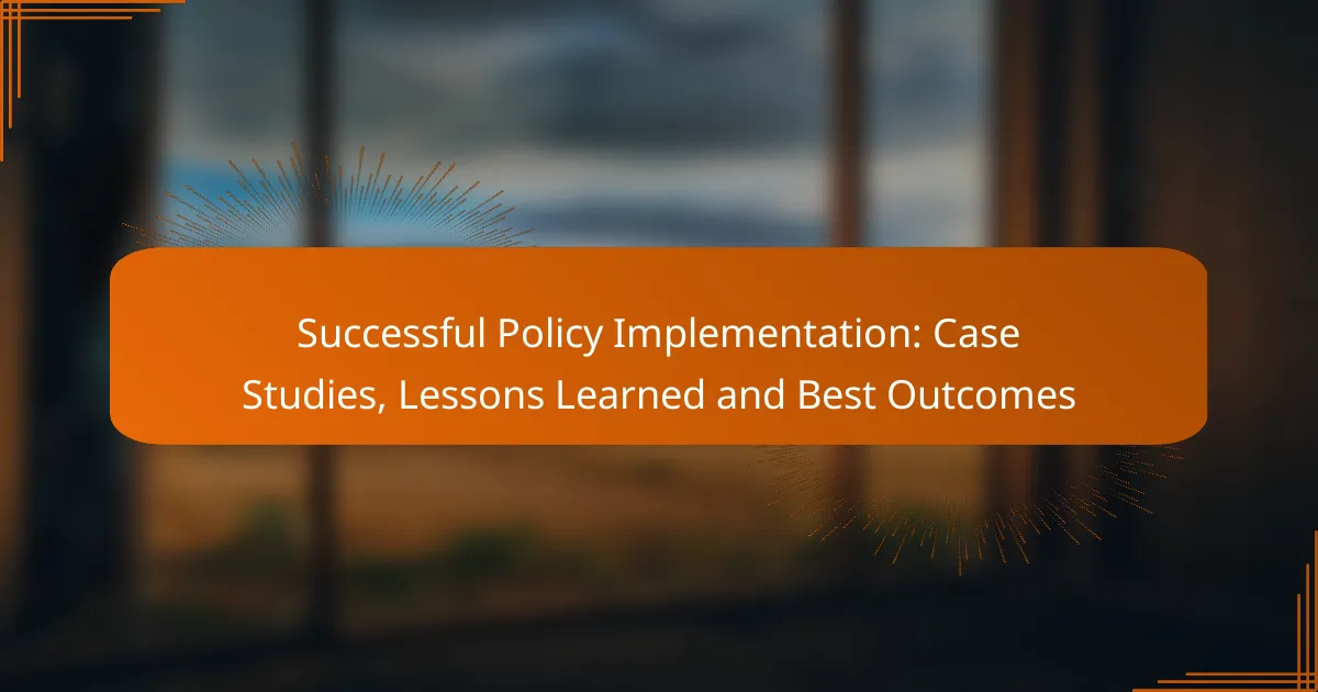 Successful Policy Implementation: Case Studies, Lessons Learned and Best Outcomes