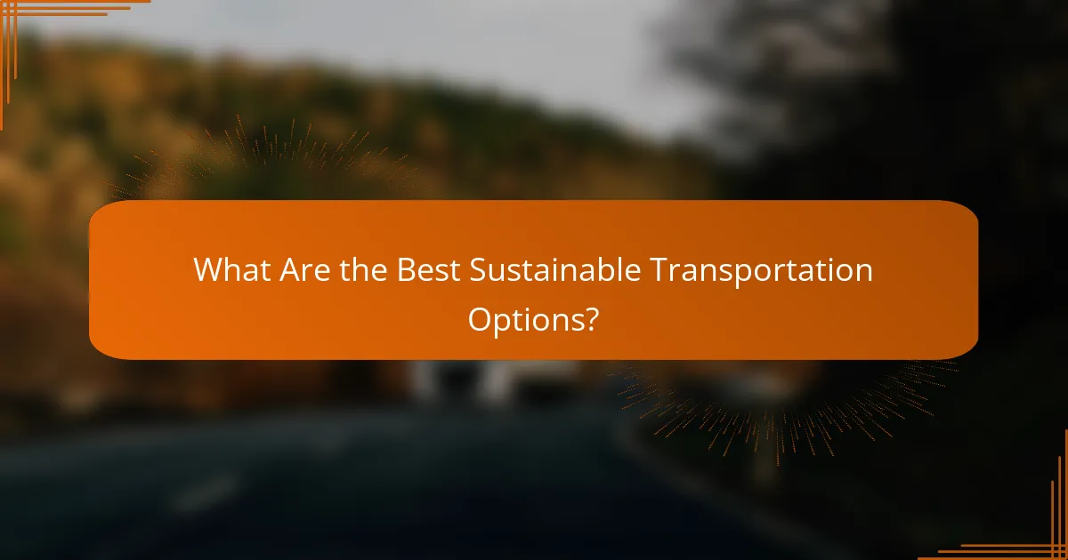 What Are the Best Sustainable Transportation Options?
