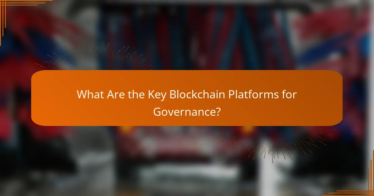 What Are the Key Blockchain Platforms for Governance?