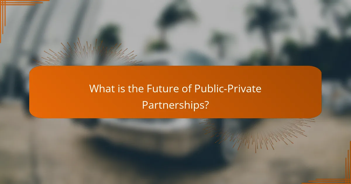 What is the Future of Public-Private Partnerships?