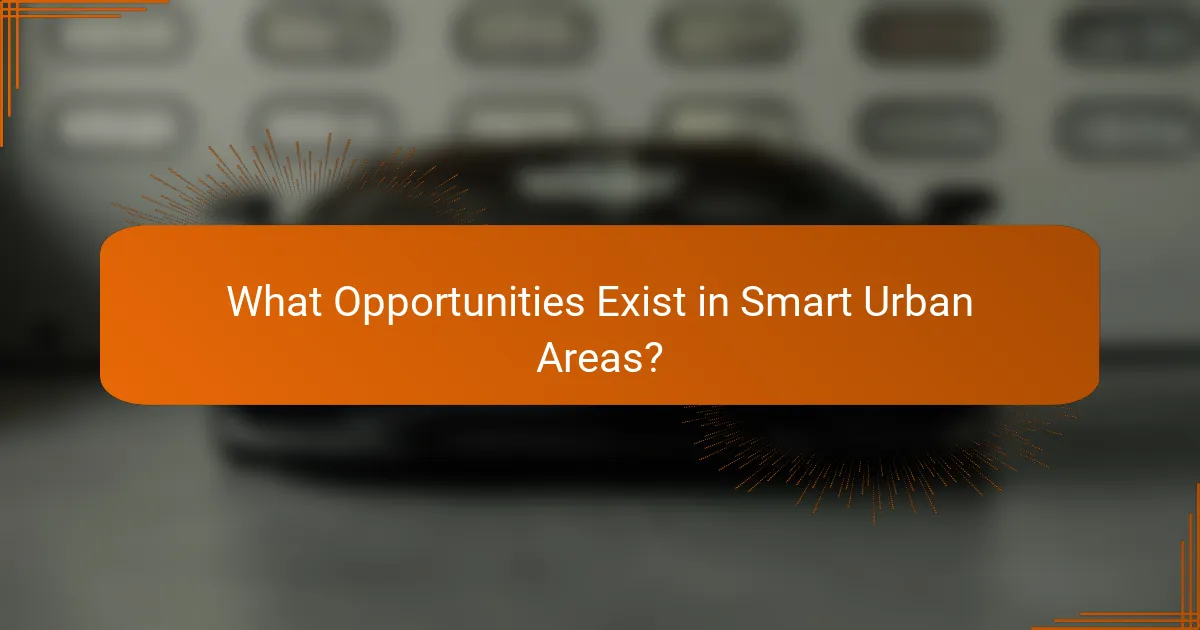 What Opportunities Exist in Smart Urban Areas?